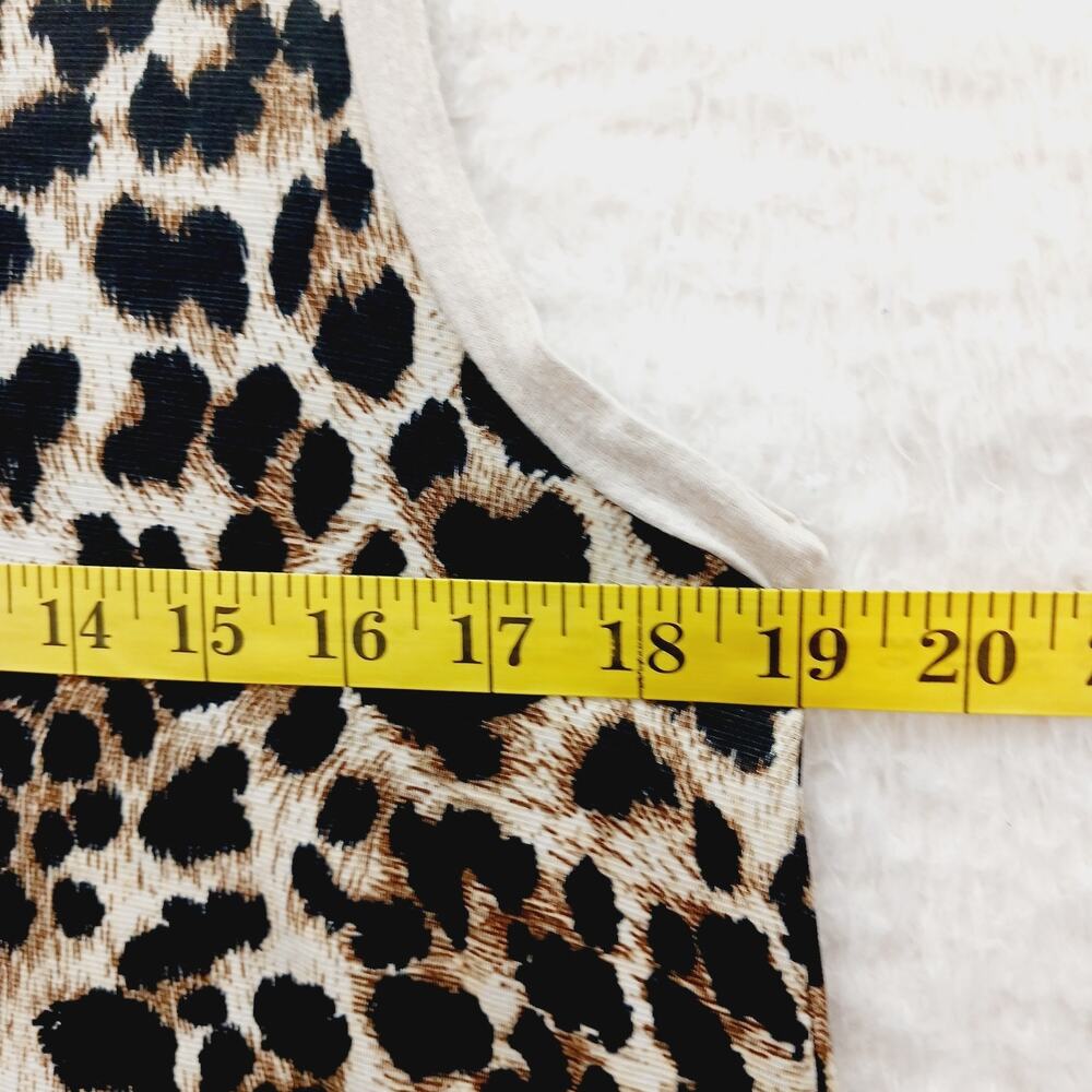 Tank Top Cami Leopard Y2K Vacation Mob Wife Classic Casual Resort Wimsycore Sz L - Picture 3 of 8